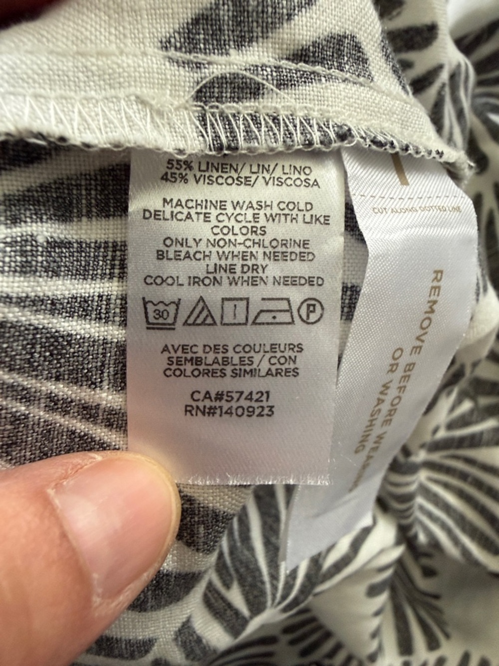 LOFT Black and White Floral Sunburst Linen Blend Dress Medium - Picture 4 of 5